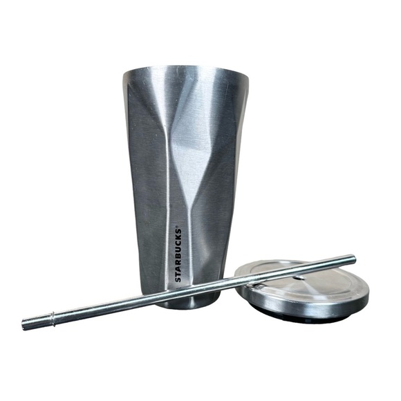 STARBUCKS Double Stainless Steel Hot / Cold Beverage Cup with Straw - Picture 2 of 6